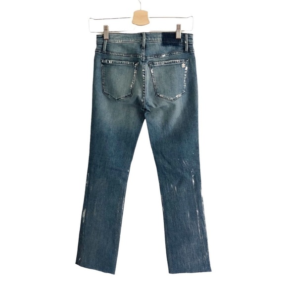 Black Orchid Bardot Straight Fray Jeans Silver Paint Embellished 24 - Picture 9 of 14